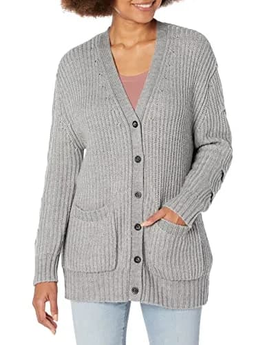 Thakoon Collective Grey Cable Knit Cardigan | V-Neck, Medium, Rayon Blend, 28" Length thumbnail 1
