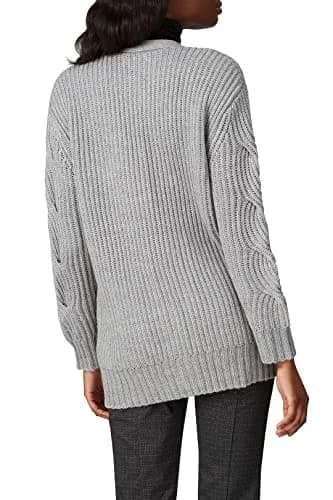 Thakoon Collective Grey Cable Knit Cardigan | V-Neck, Medium, Rayon Blend, 28" Length thumbnail 4