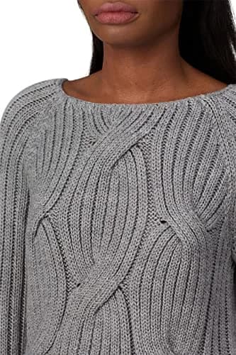 KF/KaufmanFranco Collective Grey Cable Knit Sweater | Relaxed Fit, Acrylic & Cotton, Small thumbnail 5