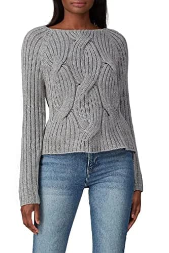 KF/KaufmanFranco Collective Grey Cable Knit Sweater | Relaxed Fit, Acrylic & Cotton, Small thumbnail 3