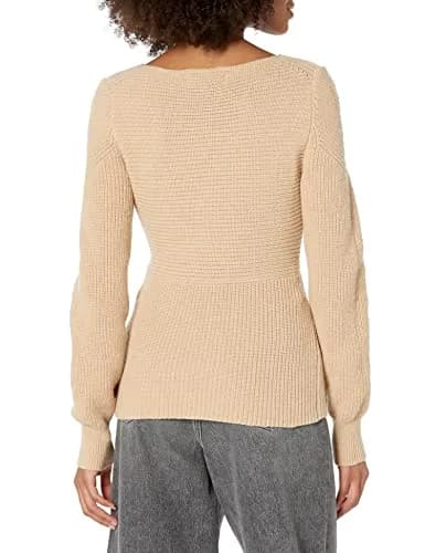 TOME Collective Cross Over Sweater S | Brown Cotton Fitted Sweater with V-Neck thumbnail 2