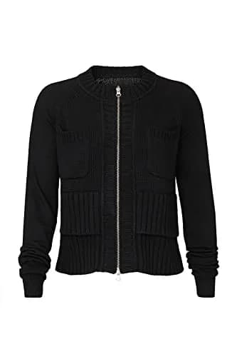 KF/KaufmanFranco Collective Exposed Zipper Knit Sweater Small | Black, US Size thumbnail 2