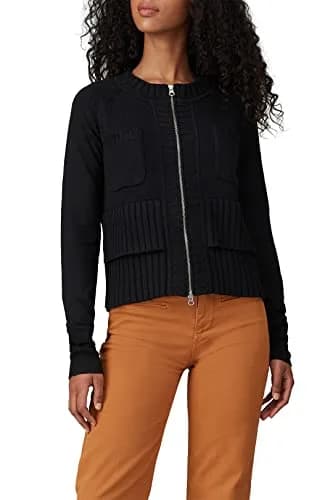 KF/KaufmanFranco Collective Exposed Zipper Knit Sweater Small | Black, US Size thumbnail 3