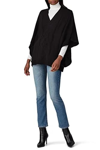 KF/KaufmanFranco Collective Rent the Runway Pre-Loved Black Slouchy Cable Knit Sweater, Small | Oversized V-Neck with Bat Sleeves thumbnail 1
