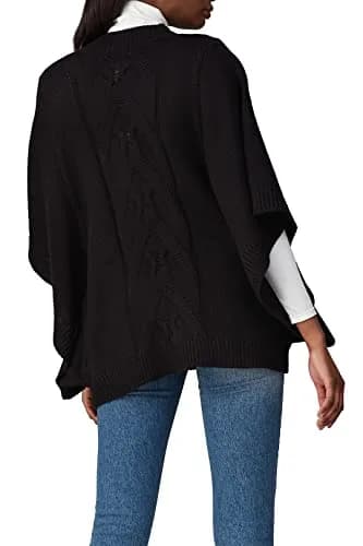 KF/KaufmanFranco Collective Rent the Runway Pre-Loved Black Slouchy Cable Knit Sweater, Small | Oversized V-Neck with Bat Sleeves thumbnail 4