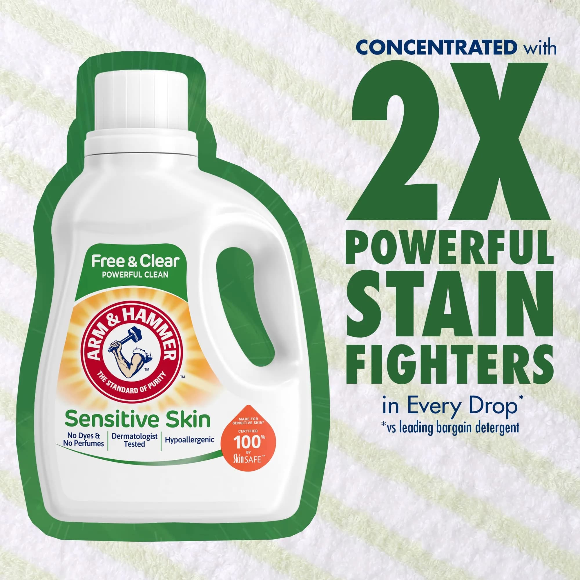 Arm & Hammer Sensitive Skin Free & Clear Liquid Laundry Detergent, 189 Fl Oz (5.6 L) | Hypoallergenic Formula for Indian Homes - view 3