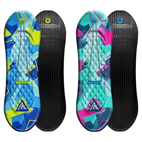 Artikfun Premium Foam Snowboard Sled 2-Pack | Contoured Foot Deck & Tow Rope | 48in-122cm | Safer Ride for All Ages thumbnail 1