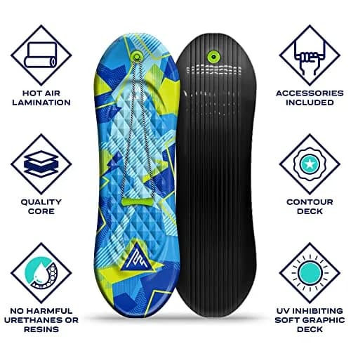 Artikfun Premium Foam Snowboard Sled 2-Pack | Contoured Foot Deck & Tow Rope | 48in-122cm | Safer Ride for All Ages thumbnail 4