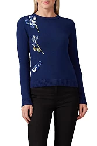 Prabal Gurung Collective Applique Sweater Navy Large | Floral Luxe Texture thumbnail 3