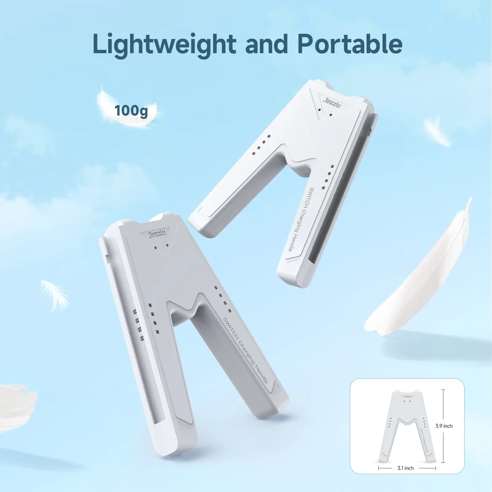 JINGDU White Joy-Con Charging Grip for Nintendo Switch & OLED | Play While Charging - view 5