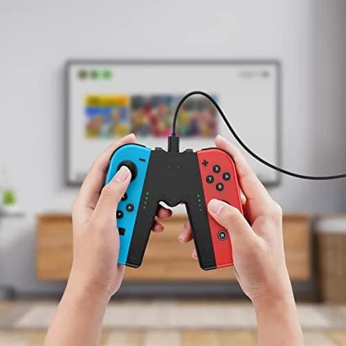 JINGDU White Joy-Con Charging Grip for Nintendo Switch & OLED | Play While Charging thumbnail 7