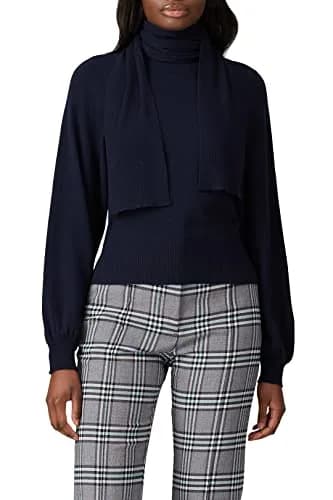 SEE BY Chloé Blue Knit Bow Sweater | Fitted, Polyester Blend, 25" Length thumbnail 2