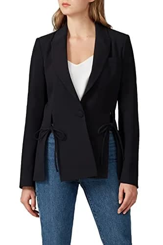 Prabal Gurung Collective Rent the Runway Pre-Loved Black Tie Blazer, 2 | Feminine fall blazer with side tie, polyester blend, slim fit thumbnail 1