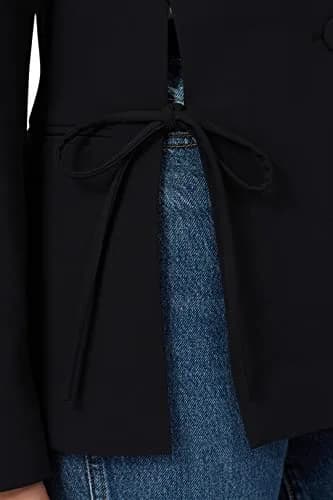 Prabal Gurung Collective Rent the Runway Pre-Loved Black Tie Blazer, 2 | Feminine fall blazer with side tie, polyester blend, slim fit thumbnail 4