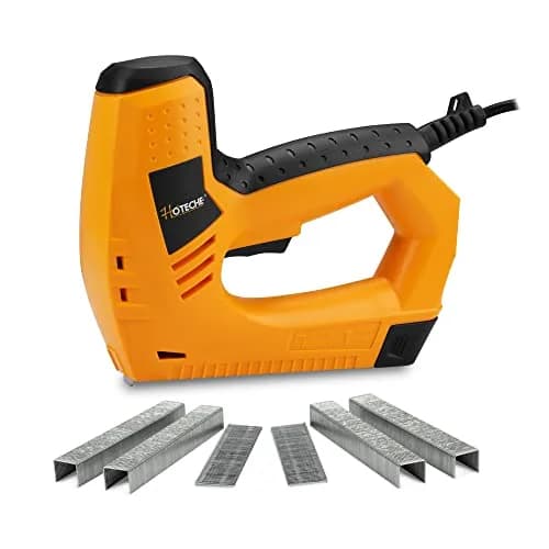 Hoteche Electric Brad Nailer & Stapler - 2-in-1 Power Tool for Woodworking & Upholstery, 15mm Brad Nails & 8-14mm Staples thumbnail 1