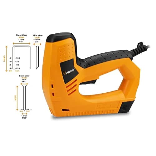 Hoteche Electric Brad Nailer & Stapler - 2-in-1 Power Tool for Woodworking & Upholstery, 15mm Brad Nails & 8-14mm Staples thumbnail 3