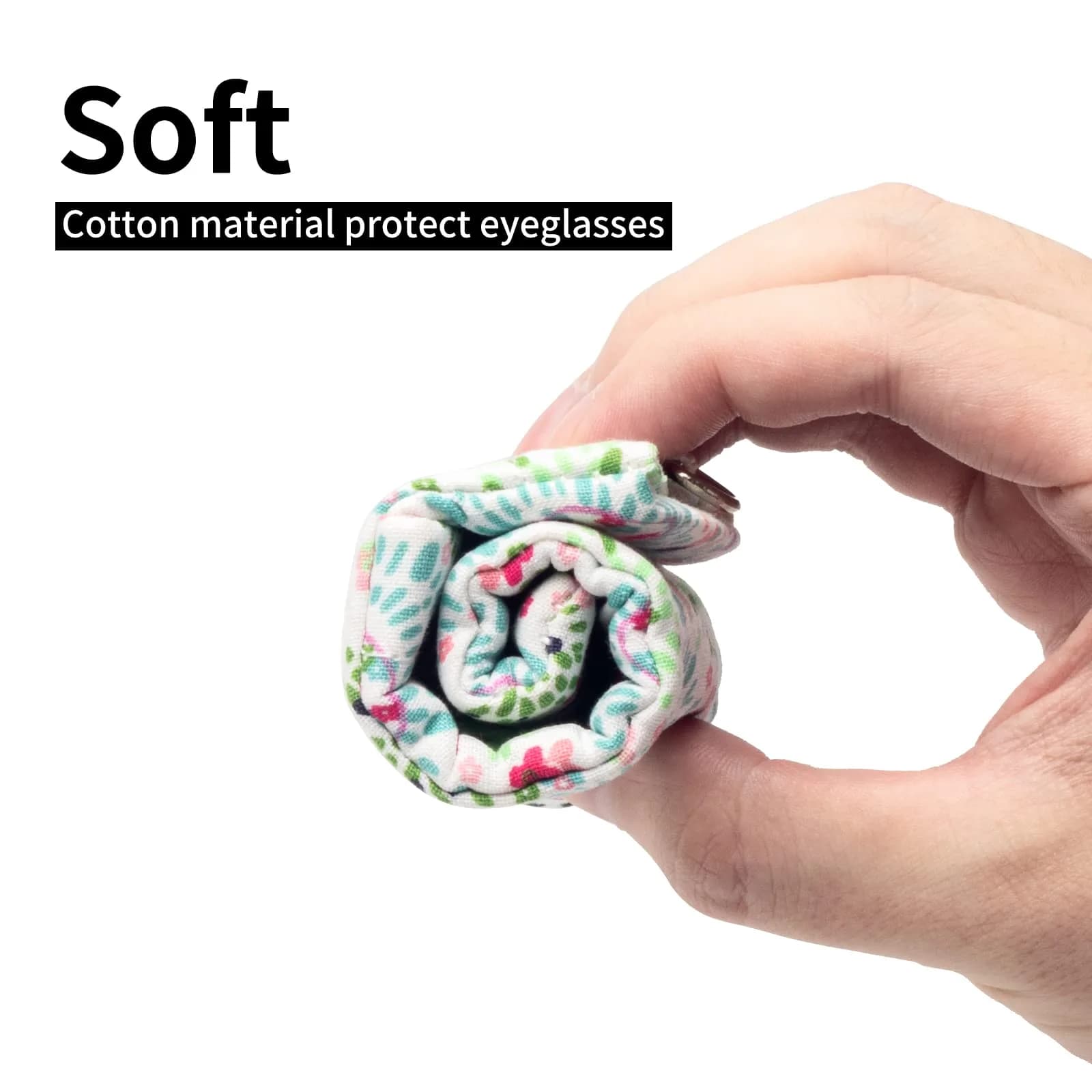 Face Shadow Soft Eyeglass Case with Squeeze Top & Wrist Strap | Fits Two Pairs, Microfiber Lined - view 5