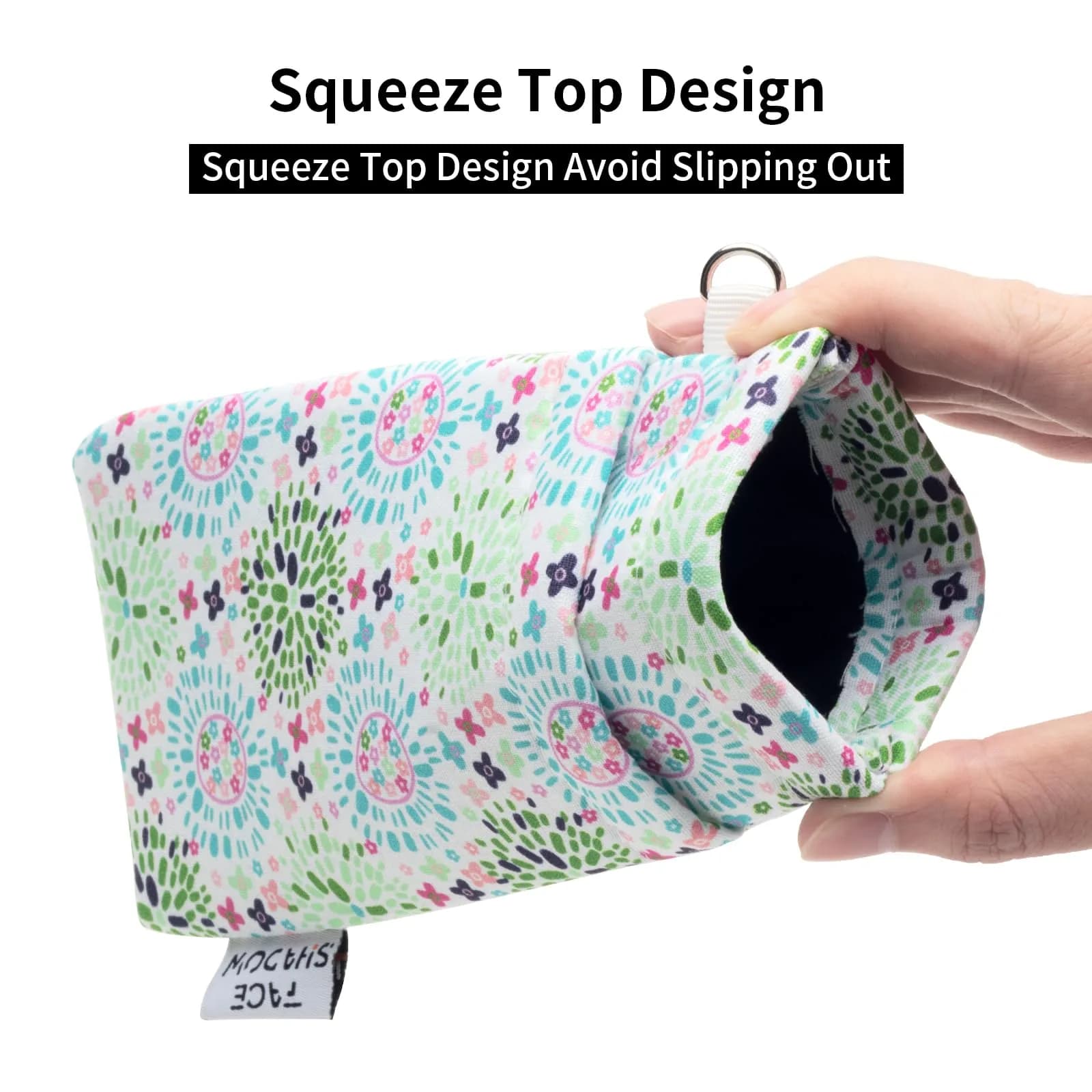 Face Shadow Soft Eyeglass Case with Squeeze Top & Wrist Strap | Fits Two Pairs, Microfiber Lined - view 2