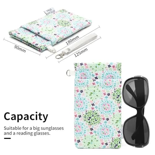 Face Shadow Soft Eyeglass Case with Squeeze Top & Wrist Strap | Fits Two Pairs, Microfiber Lined thumbnail 3