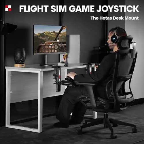 RACGTING 2-Pack Foldable HOTAS Desk Mount for Joystick and Throttle | Adjustable Clamp Bracket for PC Flight Simulators thumbnail 7