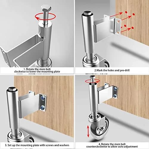 Homhoo Spring Loaded Gate Wheel 10.2cm (4 Inch) 2 Pack | Heavy Duty Steel Swivel Caster for Outdoor Wooden Gates, 330 LBS Load Capacity thumbnail 6