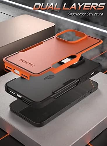Poetic Neon Case Compatible with iPhone 14 Pro Max | Dual Layer Rugged Shockproof Orange thumbnail 3