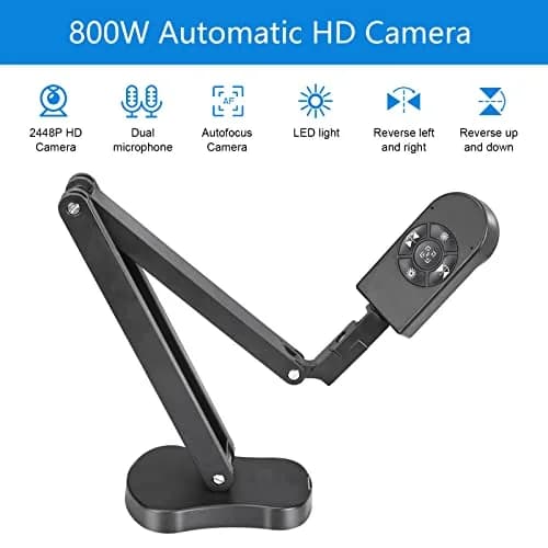 kitchbai 8MP Document Camera Visualiser 2448P | 4K USB Webcam with Dual Mics & 3-Level LED Light thumbnail 2
