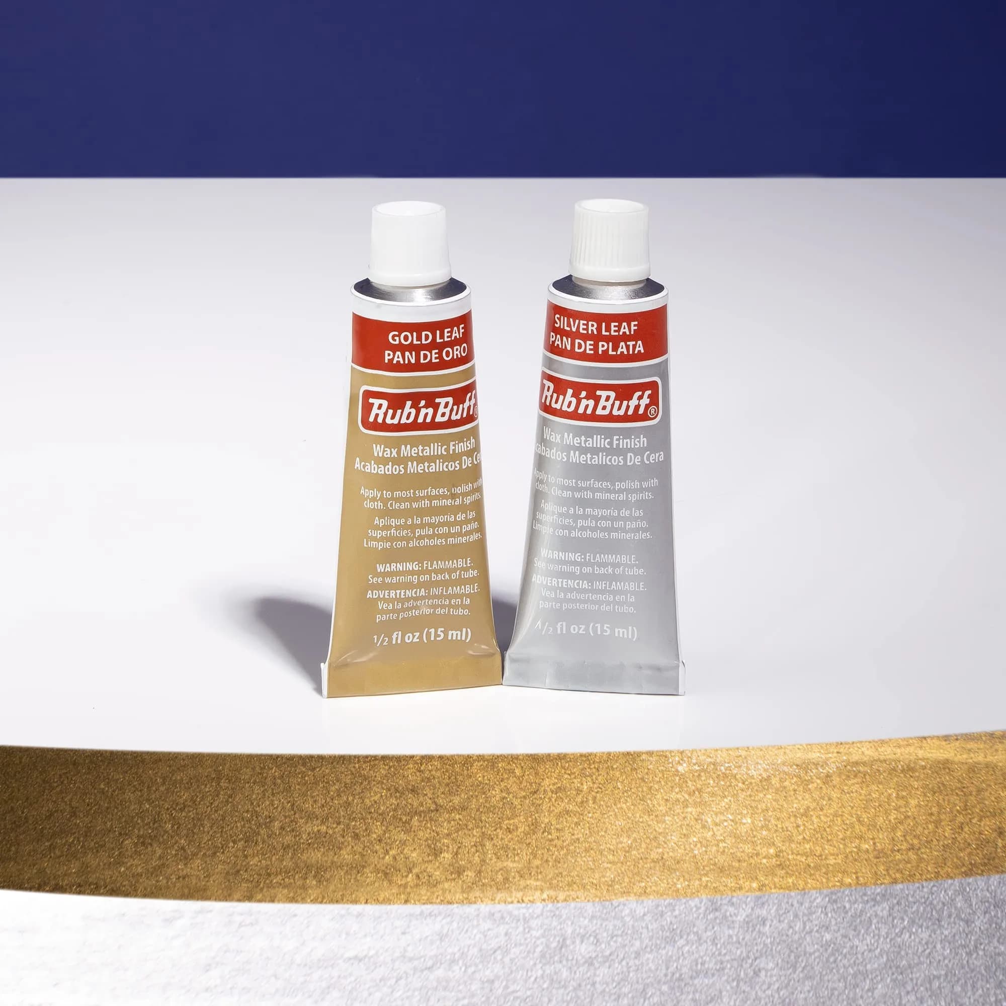 AMACO Rub n Buff Wax Metallic Finish Kit 15ml (0.5oz) Tubes | Gilding Wax for Crafts & Restoration - view 2