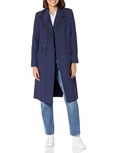 Victor Alfaro Collective Navy Double Breasted Coat | Wool & Blends, X-Small, Navy thumbnail 1