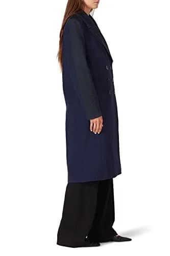Victor Alfaro Collective Navy Double Breasted Coat | Wool & Blends, X-Small, Navy thumbnail 3