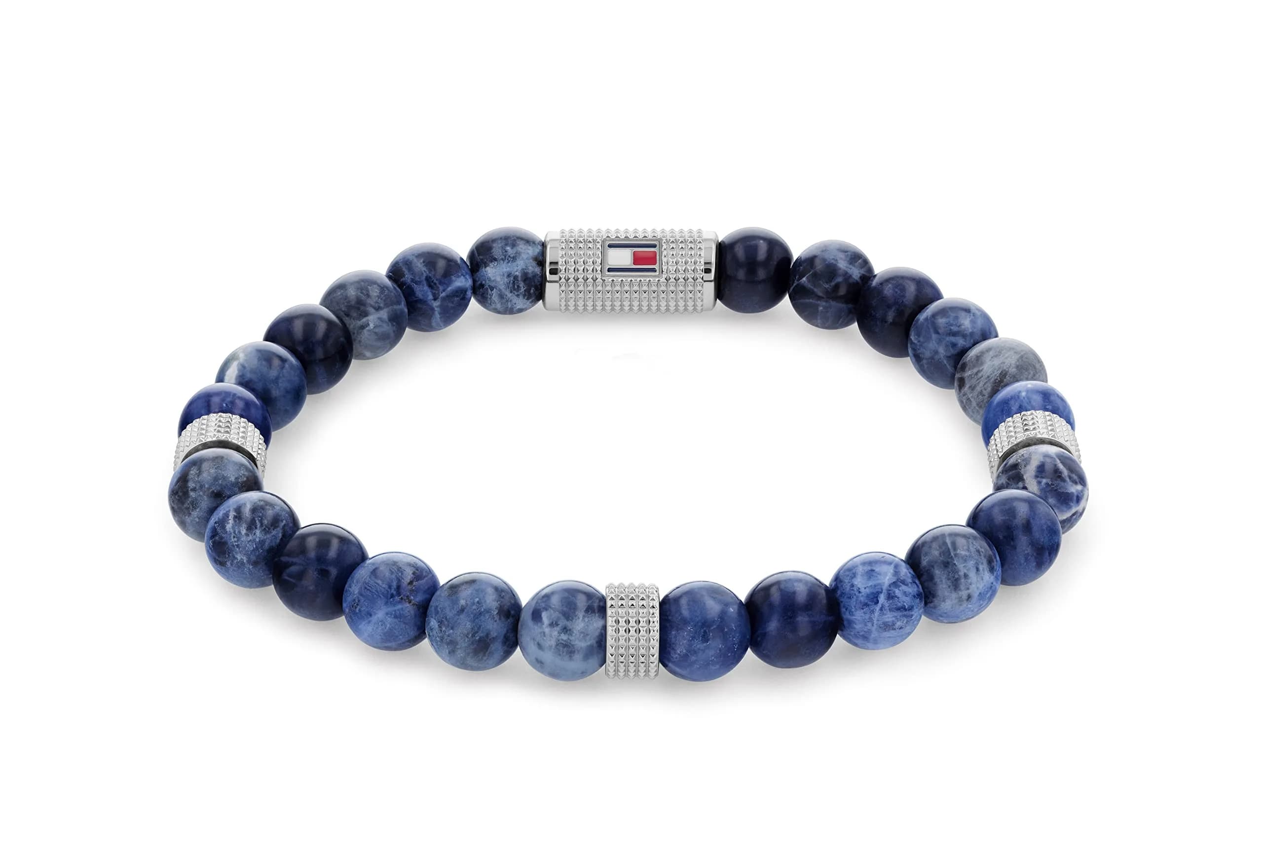 Tommy Hilfiger Beaded Stone Bracelet 185MM | Stylish Men's Jewelry Accessory — Blue Sodalite