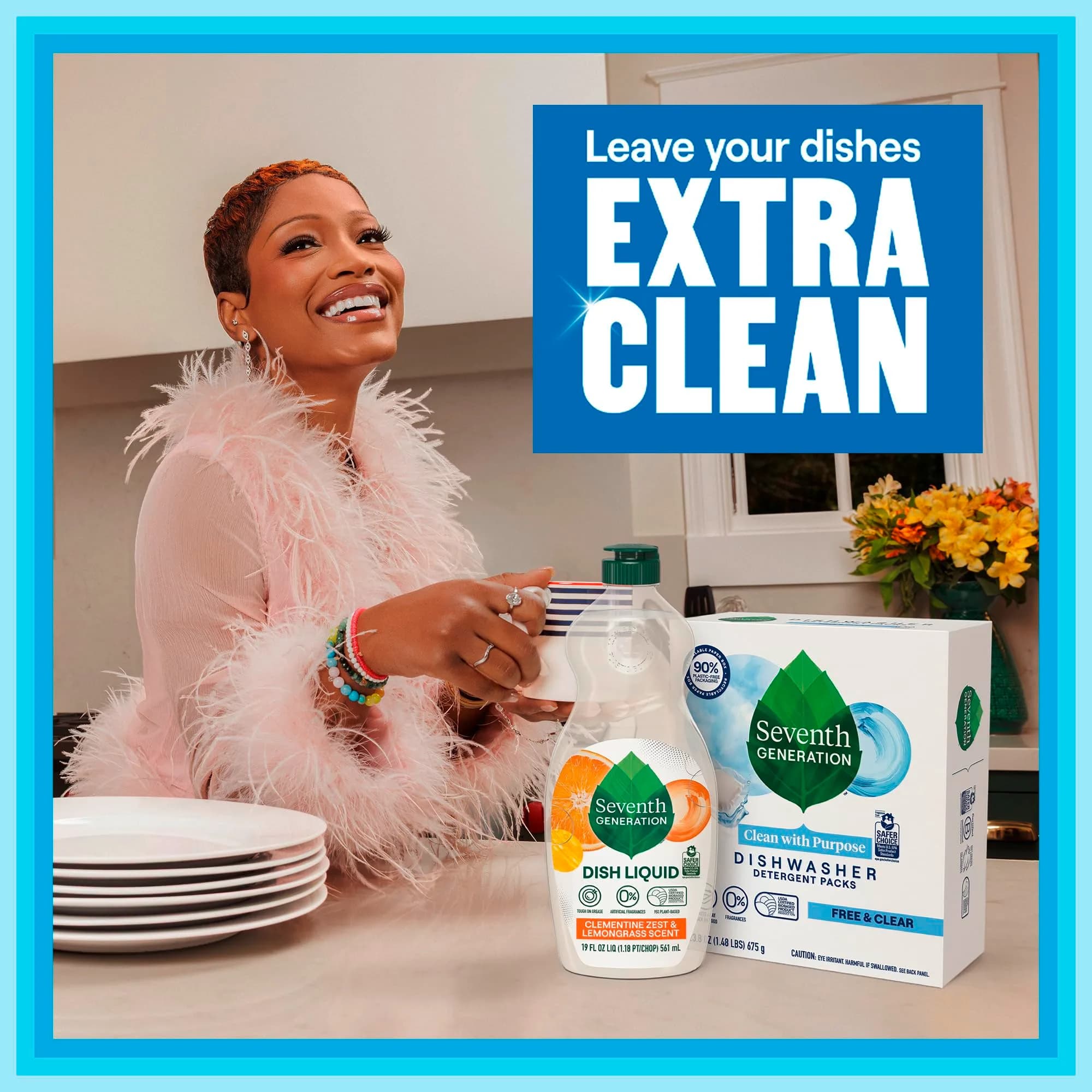 Seventh Generation Free & Clear Dishwasher Detergent Packs, 45 Count - Powerful Plant-Based Cleaning for Sparkling Dishes - view 2