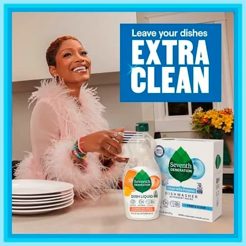 Seventh Generation Free & Clear Dishwasher Detergent Packs, 20 Count (0.349 kg) | USDA Certified Biobased 78% thumbnail 2