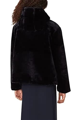 Samsøe Sabal Faux Fur Jacket | Hooded, Blue, Medium | Trendy Pre-Loved Coat thumbnail 4