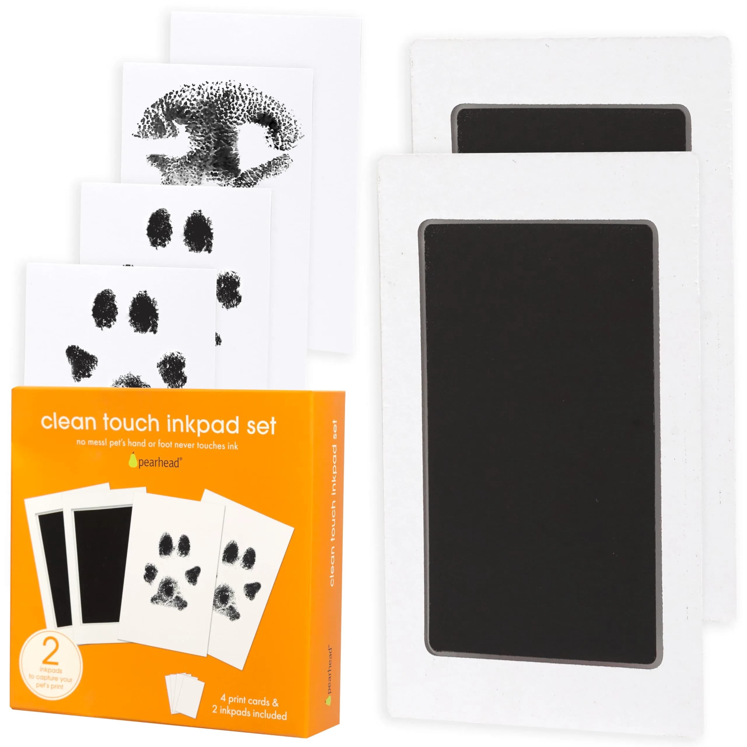 Pearhead Paw Print Clean-Touch Ink Pad Kit, Mess Free Inkless Pet Impression Kit, Safe for Cats and Dogs, Pack of 2 - main product image