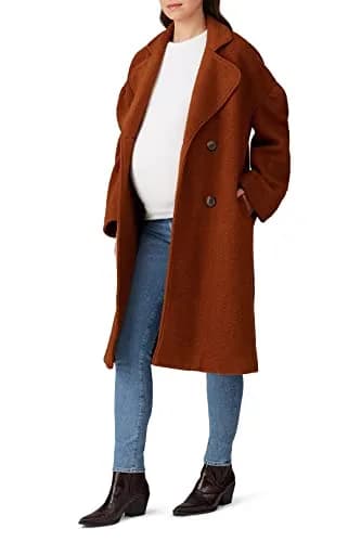 Line + Dot Leonora Coat S | Fitted Wool & Crepe, Brown, Perfect for Fall & Indian Climate thumbnail 6