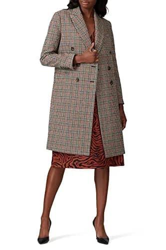 Sweet Baby Jamie Double Breasted Plaid Wool Coat | Menswear-Inspired, Large thumbnail 1