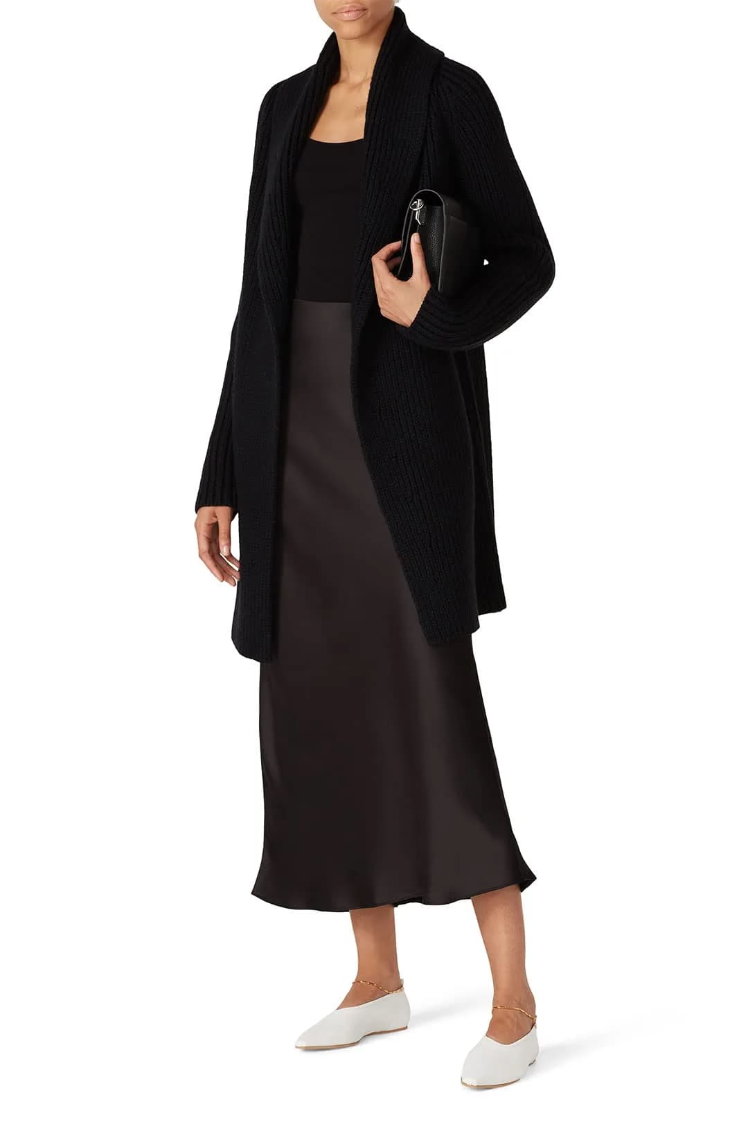KF/KaufmanFranco Collective Black Knit Sweater Coat | Cozy Pre-Loved Women’s Cardigan (Medium)