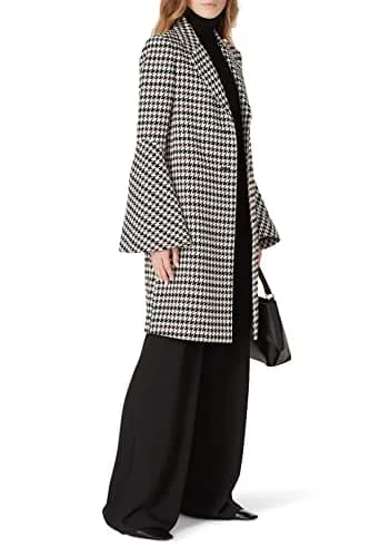 Derek Lam Collective Houndstooth Bell Sleeve Coat | Retro-Chic Wool Coat for Women thumbnail 1