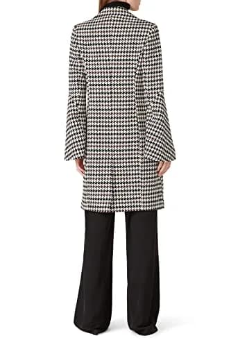 Derek Lam Collective Houndstooth Bell Sleeve Coat | Retro-Chic Wool Coat for Women thumbnail 4