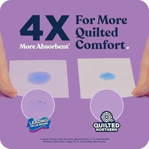 Quilted Northern Ultra Plush Toilet Paper, 6 Mega Rolls (1530 Sheets Total) | 3X Thicker, 3-Ply Soft Toilet Tissue thumbnail 2