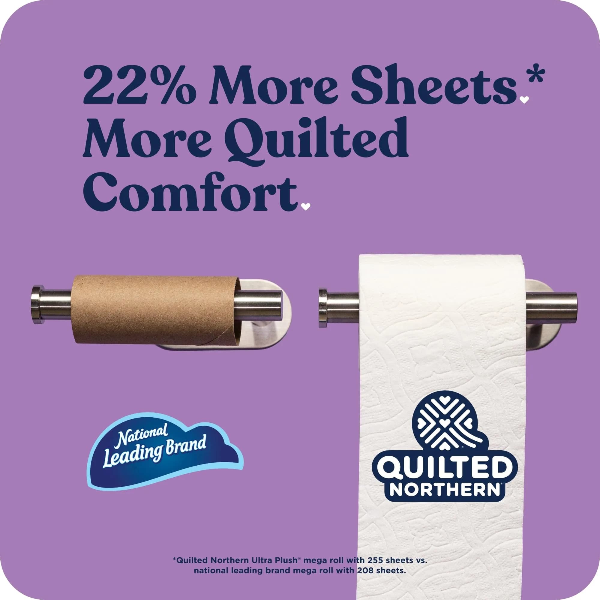 Quilted Northern Ultra Plush Toilet Paper, 6 Mega Rolls (1530 Sheets Total) | 3X Thicker, 3-Ply Soft Toilet Tissue - view 3