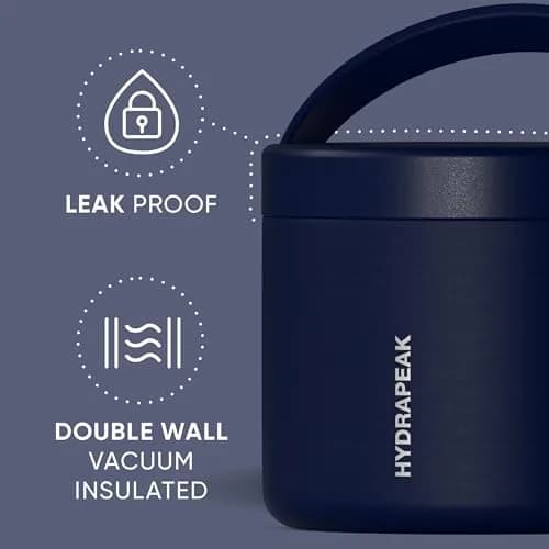 Hydrapeak 18oz Stainless Steel Vacuum Insulated Food Jar | 532ml (18 fl oz) Navy thumbnail 3