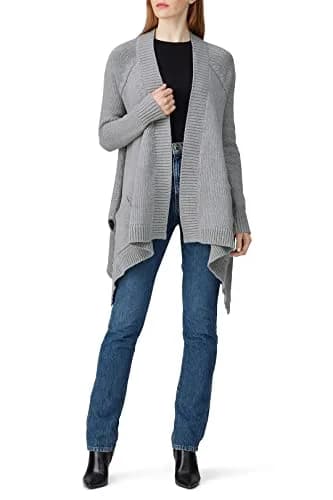 KF/KaufmanFranco Collective Grey Drape Cardigan Large | Open Front, Polyester Blend, Casual Style thumbnail 1
