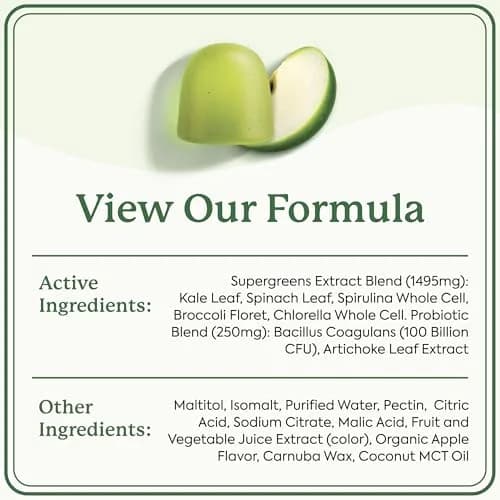 Plant People WonderGreens Veggie Gummies, Super Greens & Probiotics, 60ct | Vegan, Gluten-Free, Green Apple Flavor thumbnail 9
