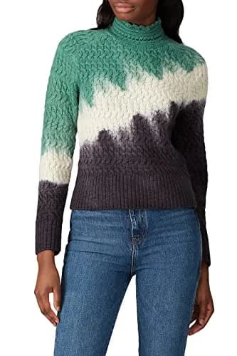 Ply-Knits Falkner Sweater Fitted Turtleneck in Multicolored | Unique Angular Dip-Dye Pattern (70-120 chars) thumbnail 3