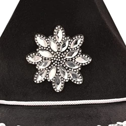 Beistle Black Felt Cowgirl Hat with Gemstones | Novelty Western Costume Accessory thumbnail 5