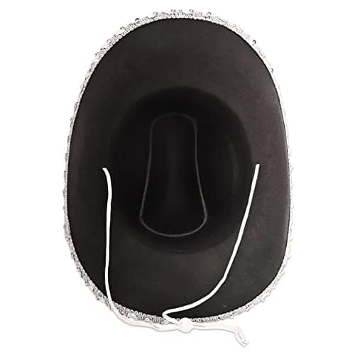 Beistle Black Felt Cowgirl Hat with Gemstones | Novelty Western Costume Accessory thumbnail 4