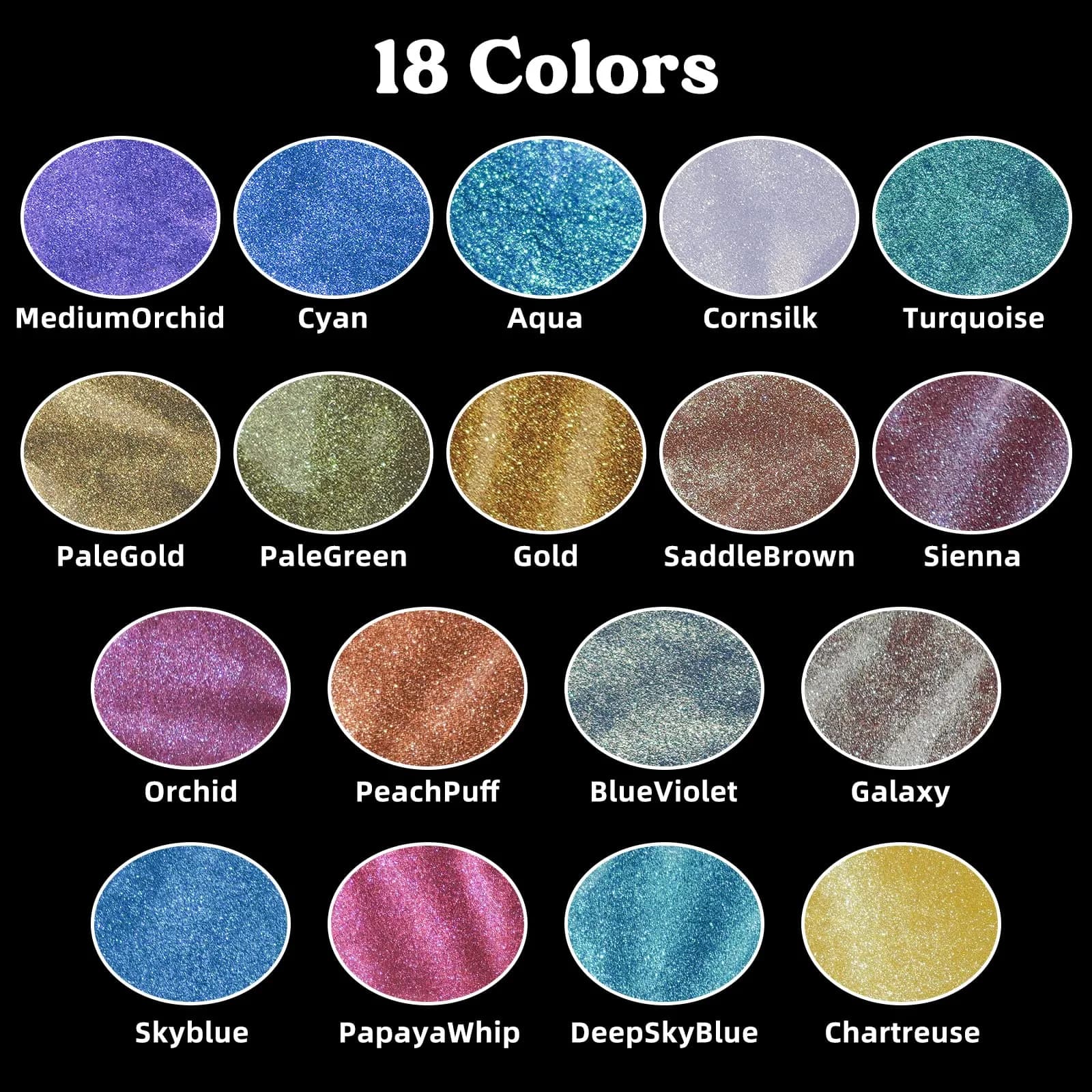 LET'S RESIN Chameleon Mica Powder Set | 18 Jars (3g/0.1oz each) Color Shift Pigment for Resin Crafts - view 2