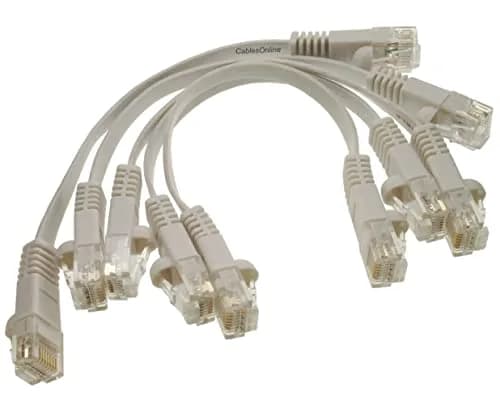 CablesOnline 5-Pack White 6-inch (15.24 cm) CAT6 UTP Ethernet Patch Cable | Flat Design, Bare Copper Wire thumbnail 1